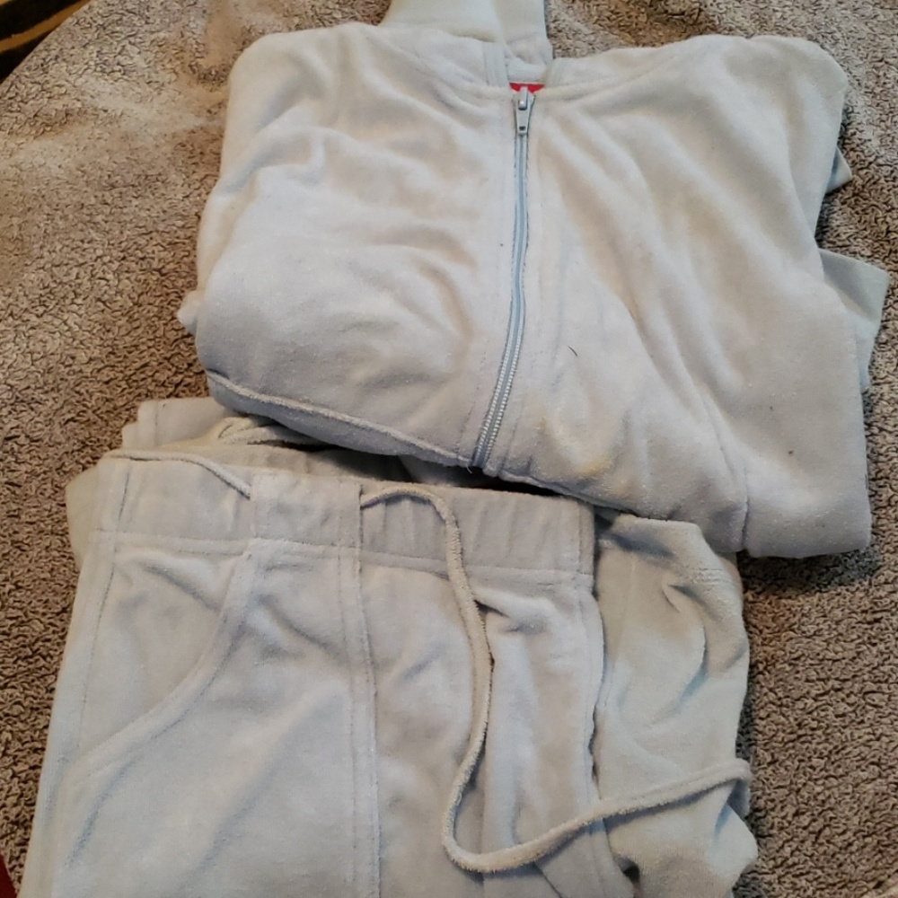 Baby blue track suit